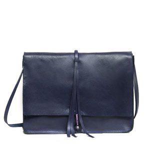 JO Navy Leather Wire Purse With Adjustable Strap